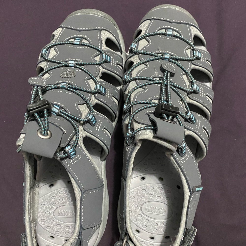 Water sandals. Never worn. Ladies size 9, but the fit more like a 9.5.